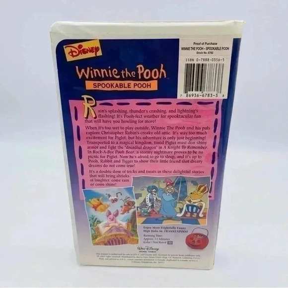 Walt Disney's Winnie the Pooh Spookable Pooh VHS tape, #6783 - Picture 2 of 8